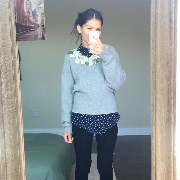 SOLD on eBay✨You’re A Star ⭐️ Navy Blue Sheer Silk Star Blouse - Picture 13 of 16